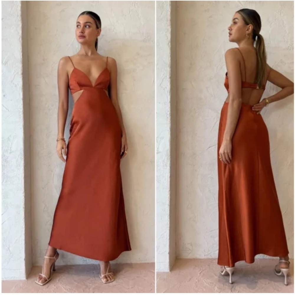 Significant Other Jacy Cut-Out Open Back Sleeveless Midi Dress